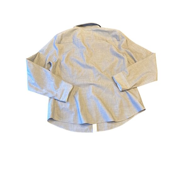 Wrinkle Resistant Talbots Button-Up Shirt Size 16 Gray 100% Cotton Long Sleeve - Picture 4 of 4